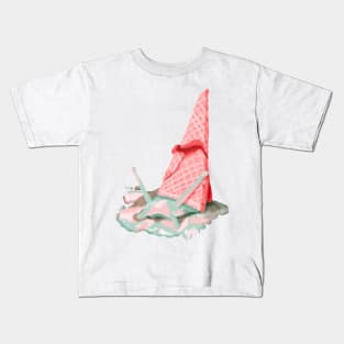 Soft Serve Snail Jelly Gouache Painting Kids T-Shirt